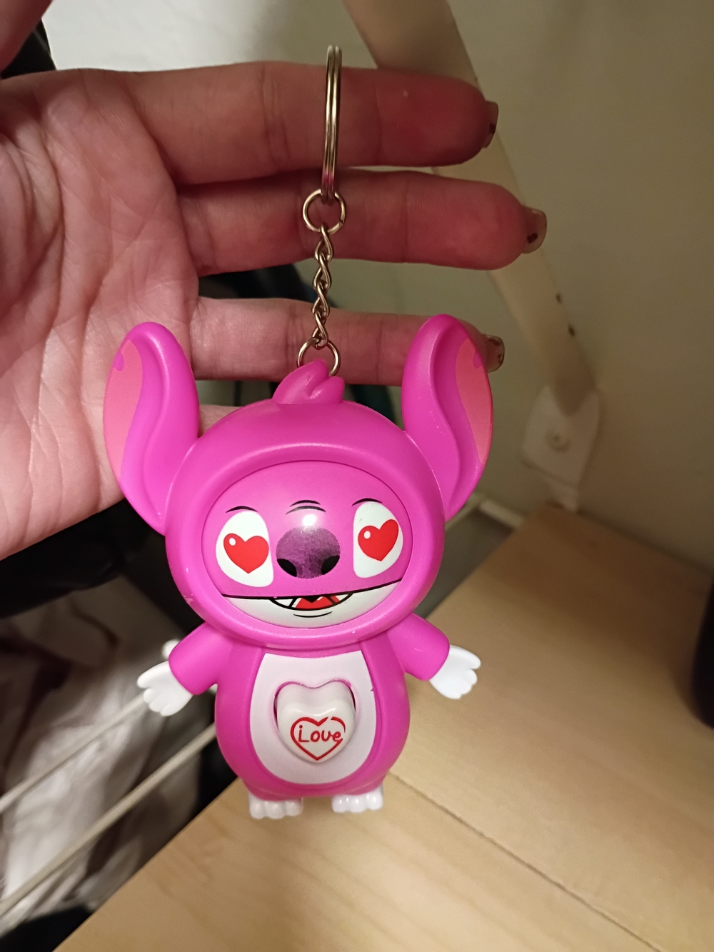 Pink Cartoon Love Character Keychain Card Holder